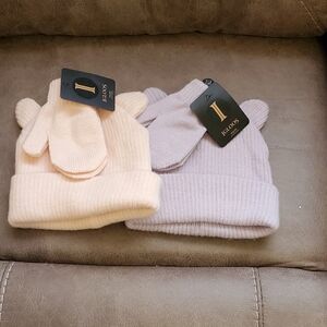 Igloos 2 Mitten and Hat Sets Pink and Purple